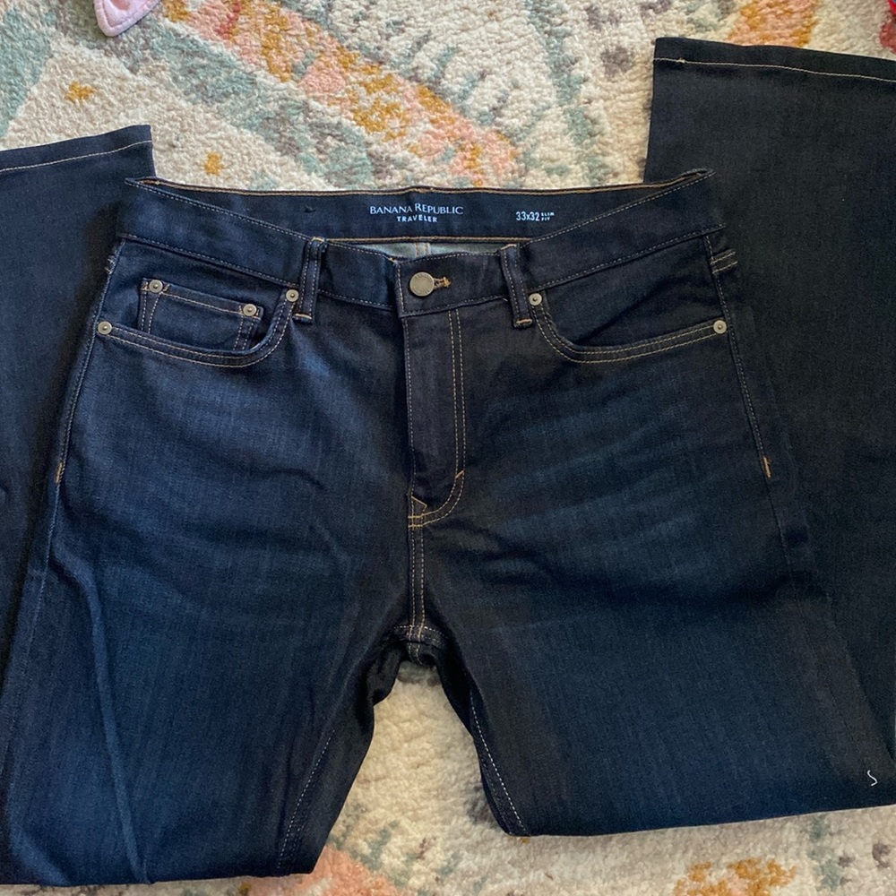 Men’s Banana Republic Traveler Jean- Hemmed 33x29